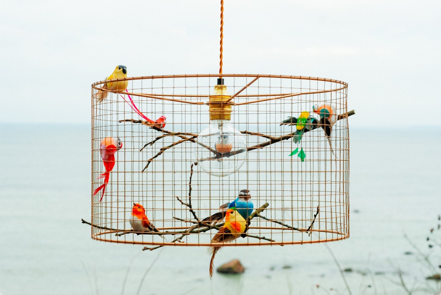 Copper Birdcage Pendant Light Chandelier Zoom