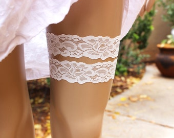 2 Garter Set, 50+ Lace Colors, Wedding Garter Belt, Thigh Garter, Garter Wedding, Custom Garter, Lace Garter, Simple Garter, SB