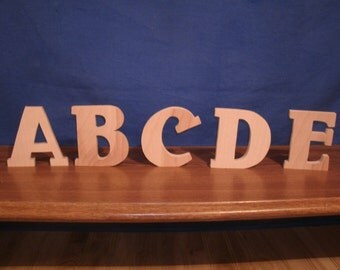 4" wooden letters, unfinished wooden letters 1/2" style # 2 nursery letters, Free standing letters