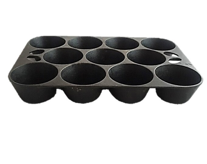 GRISWOLD Rare No. 10 Larger Popover Cast Iron Pan 11 Deep Cups 949D - ERIE Muffin Pan