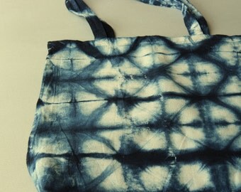 Natural Indigo Hand tie dyed canvas bag/Handmade/Tie dye