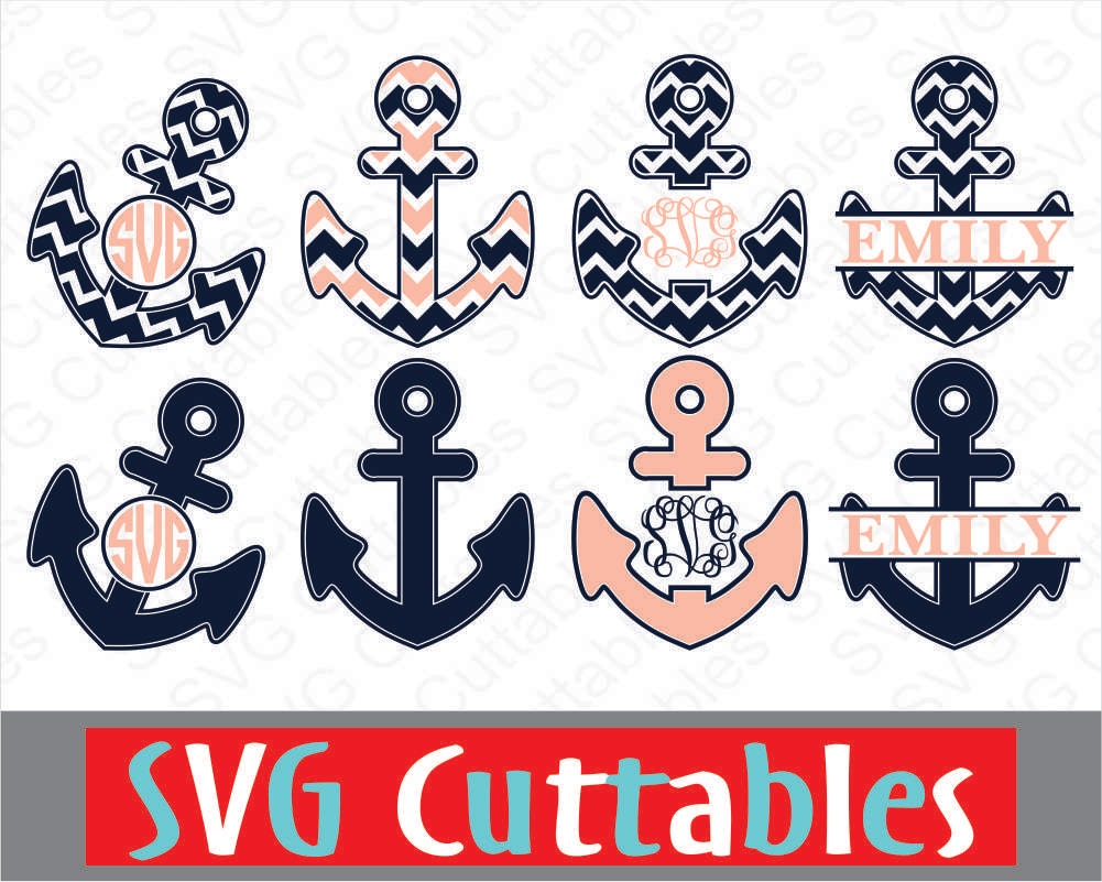 Download Anchor Monogram Frame svg eps dxf digital cut file by ...