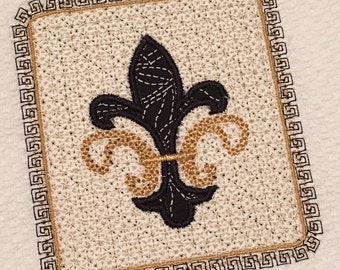 Fleur de lis Applique Embroidery Digital Download