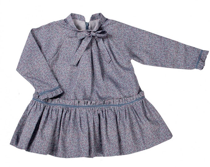 Infants Dress, Girls Baby dress, Toddler dress, Branches grey/fuchsia print, , Baby girls dress, Branches grey/fuchsia print fabric