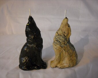 Two Howling Wolves Candles-wolf-two wolves-dog candle-2pack-Home Decor-Candles-