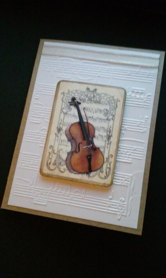 Elegant 50 Violin Blank Card