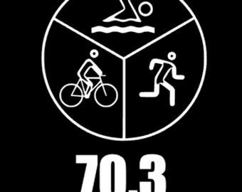 Ironman Triathlon Decal, Swim,Bike,Run Decal, 70.3 Decal, Triathlete Gift