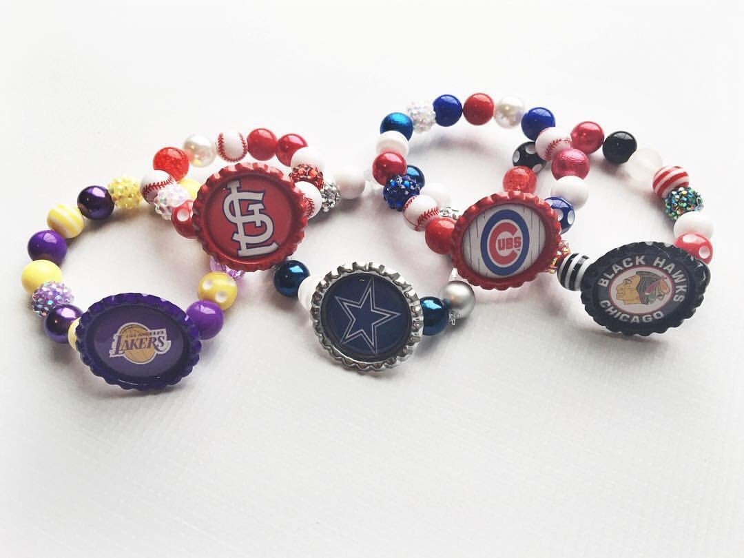 Sports Team Bead Bracelet Baseball bracelet by MadiandBay