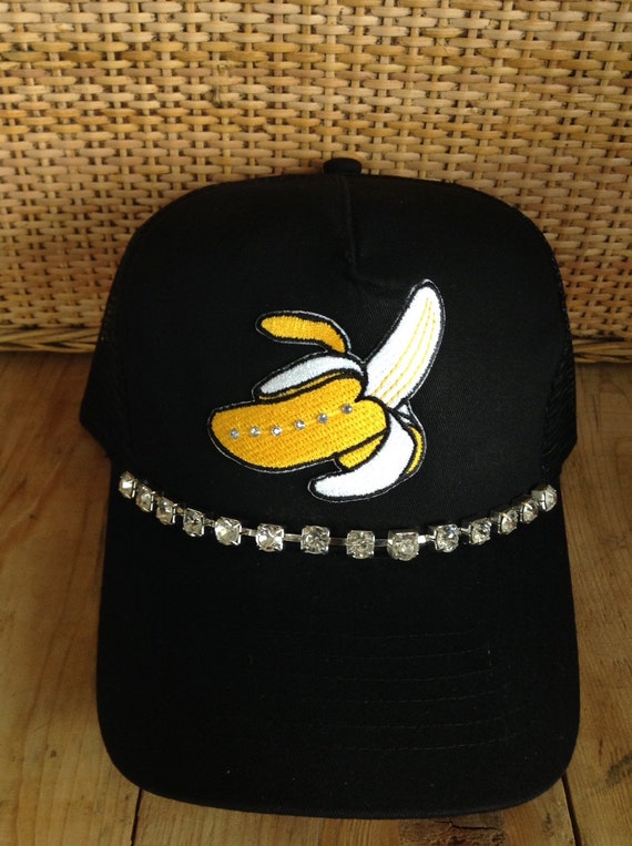 Items similar to Large Bling Banana Patch Trucker Hat Landfill Dzine