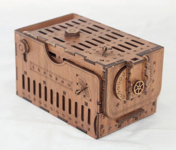 Steampunk Dice Tower - dice games, board games, RPG, laser cut and etched with amazing detail. by BasicallyWooden steampunk buy now online