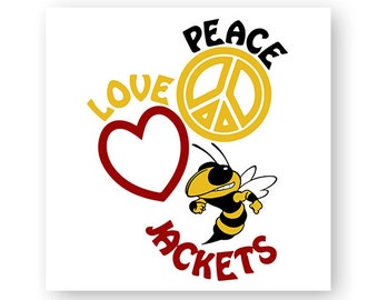 Peace, Love, Jackets, Bee, Hornet, School, Illustration, TShirt Design, Cut File, svg, pdf, eps, png, dxf
