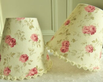 A shabby chic roses candle lampshade 11 x 13 cm / 4.3 x 5.1 ins for Wall Light, sconce or ceiling chandelier