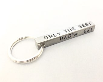 Hand-stamped bar key ring, aluminium personalized key chain, customized, mothers day present, gifts for men, handmade stamped keyring