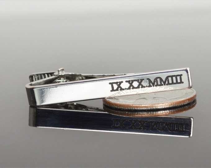 Anniversary Gift, Custom Tie Bar, Anniversary Gift for Him, Personalized Tie Bar, Tie Bar Clip, Custom Men's Gift, Personalized Gift for him