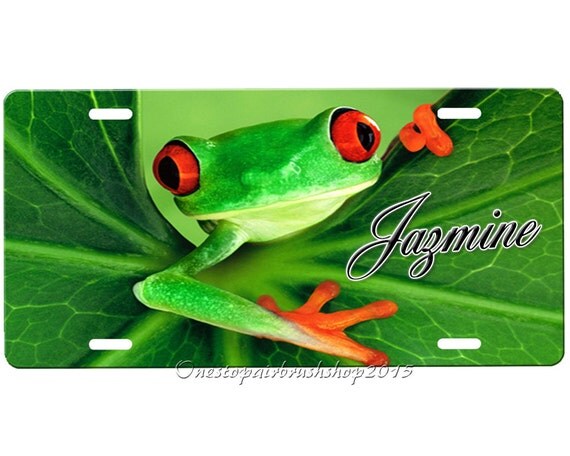 Frog License Plate by Onestopairbrushshop on Etsy