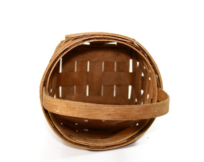 Storewide 25% Off SALE Vintage Longaberger Woven Single Handle 1986 Collectable Basket Featuring Round Edge Base Basket Design