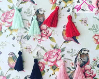 Tassel earrings, Red Tassel earrings, Tassel earrings, Tassel jewellery,