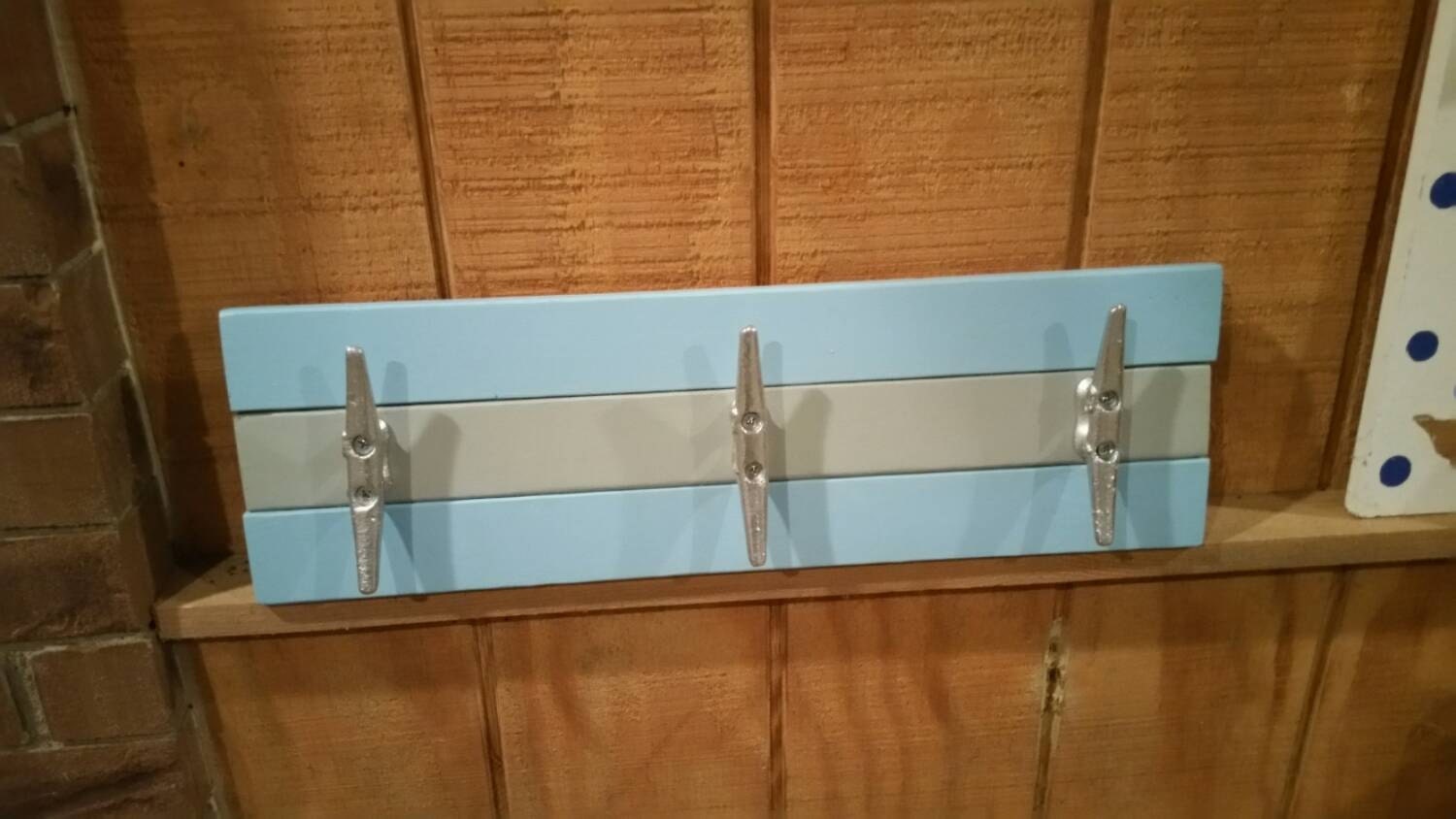 3 Dock Cleat Towel/Clothes Rack for Nautical Bathroom Nursery