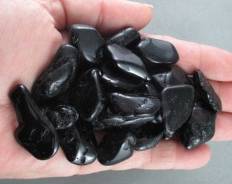 5 Black Tourmaline Stones Polished - Protection Stone, Healing Stones, Root Chakra, Natural Healing Crystals & Stones, EMF Protection (T063)
