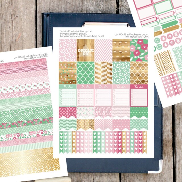 Printable planner stickers by TabAndTagPrintables on Etsy
