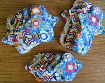 Complete Minky Bamboo Pad Set, Cloth Pad Set, Cloth Starter Set, Minky Pad Set, Reusable Pads, Menstrual Pads