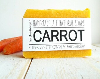Carrot Soap, Organic Soap, Unscented Soap, Fragrance free Soap, Vegan Soap, Natural Soap, Summer Soap, Cold Process Soap, Palm Free