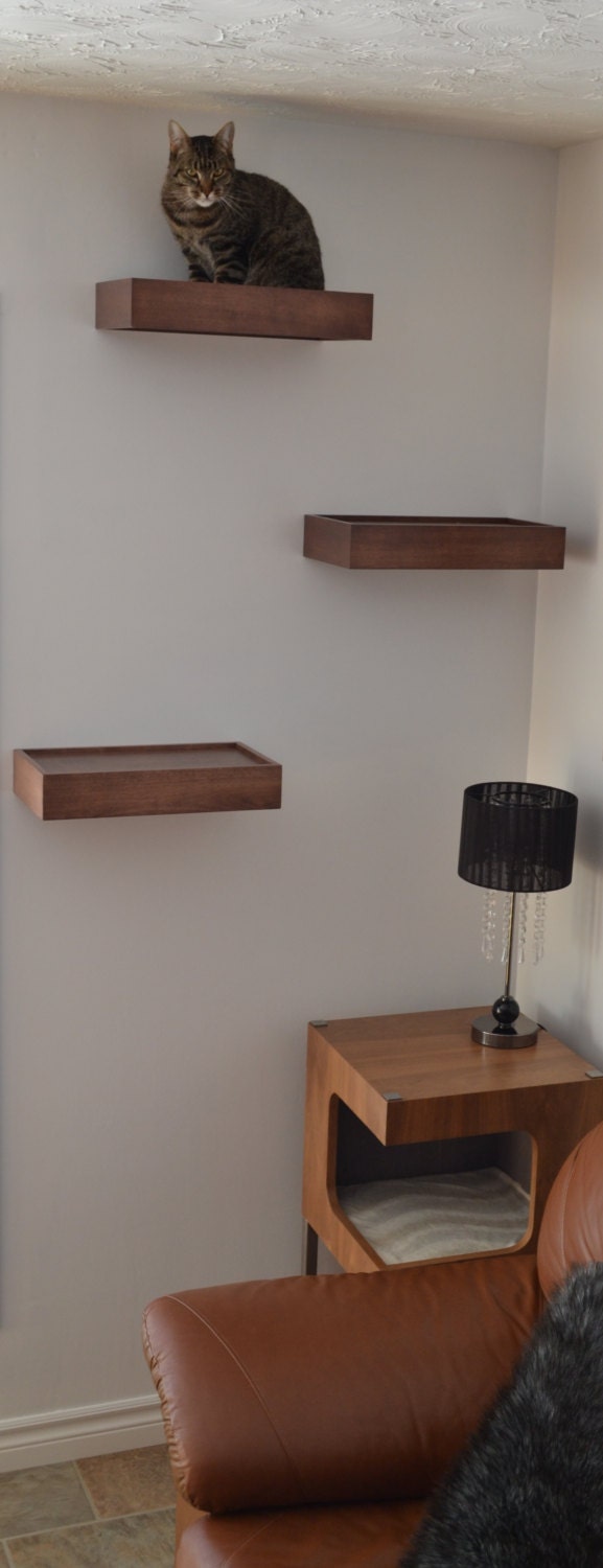 Cat wall shelf cat wall perch package of three by HUVE