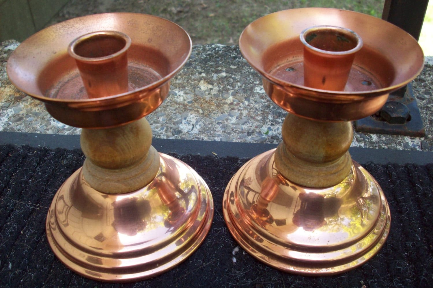 Vintage Copper Candle Stick Holders/ by UpcycledCottageDecor