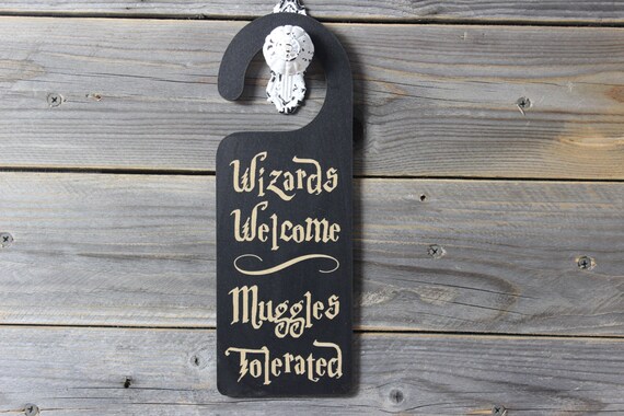 door knob hangerharry potter wizards welcome muggles