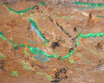 Abstract avant garde oil painting signed
