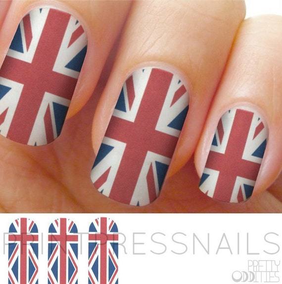 Union Jack British Flag Nail Wraps Nail Stickers Nail
