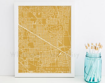 Mount Prospect Map Mount Prospect Art Mount Prospect Map Art Mount Prospect Print Mount Prospect Printable Illinois Art
