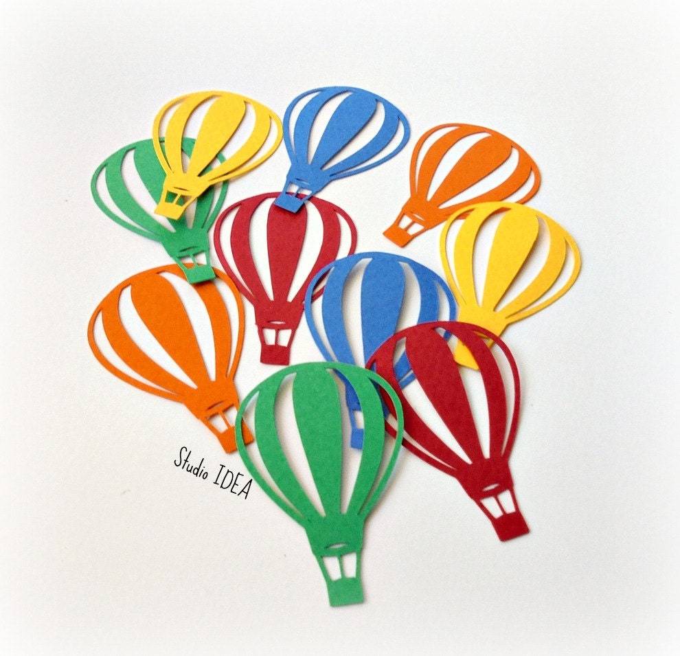 Primary Colors Hot air Balloons Cut outs Die cut by StudioIdea