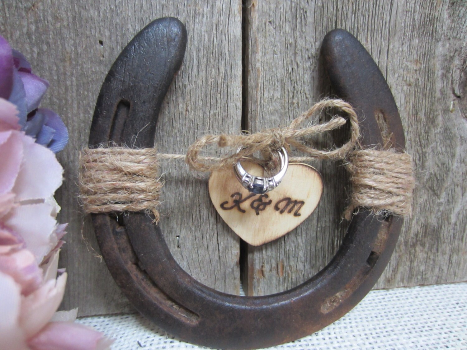 Horseshoe wedding decor wedding ring holder wedding ring