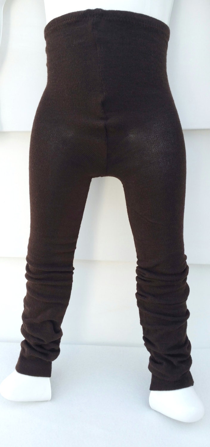Brown Girls Leggings Brown Plain Leggings by StephFleeceDesigns