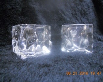 Melted Ice looking Votive or Candle Holders - set of 2