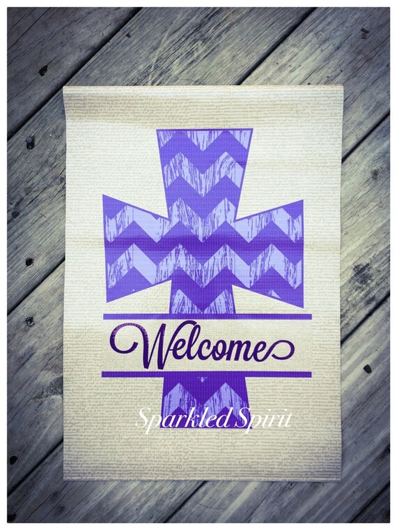 Vinyl Split Cross Garden Flag