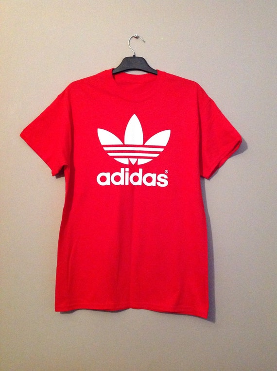 Old school adidas red top t-shirt swag indie by peachboutique70