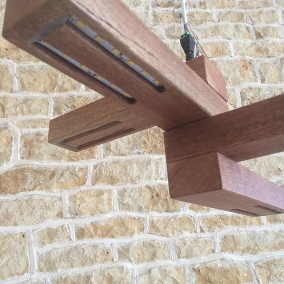 Abstrakte decke leuchte solide holz modernes von uniquelightingco