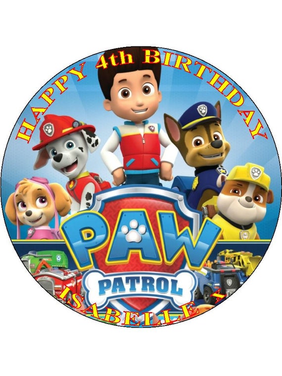 Paw Patrol Design 6 ... Personalized 7.5 Circle Icing