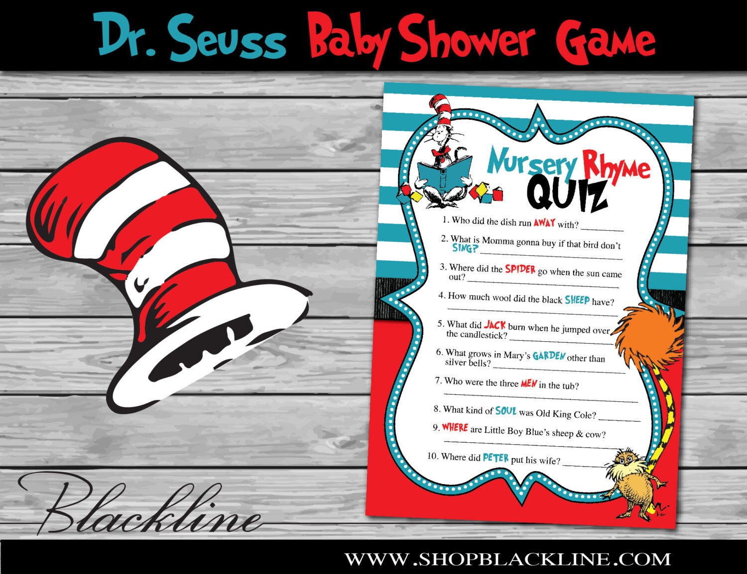 guests 80 baby with shower Seuss Nursery Shower DOWNLOAD INSTANT Dr. Game Rhyme Baby