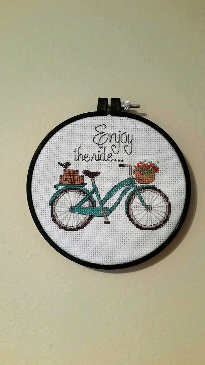 Bicycle Cross Stitch Enjoy the Ride
