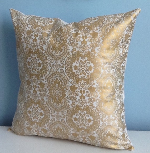 Glam decor. Metallic gold throw pillow. Luxe. Hollywood