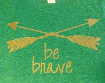Be Brave Vinyl Embellished T-Shirt