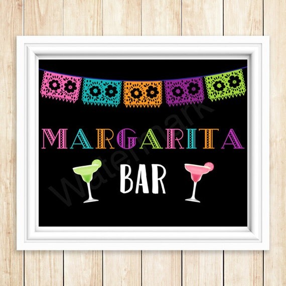 Margarita Bar Sign Printable, Margaritas and Beer Fiesta Sign, JPEG PDF ...