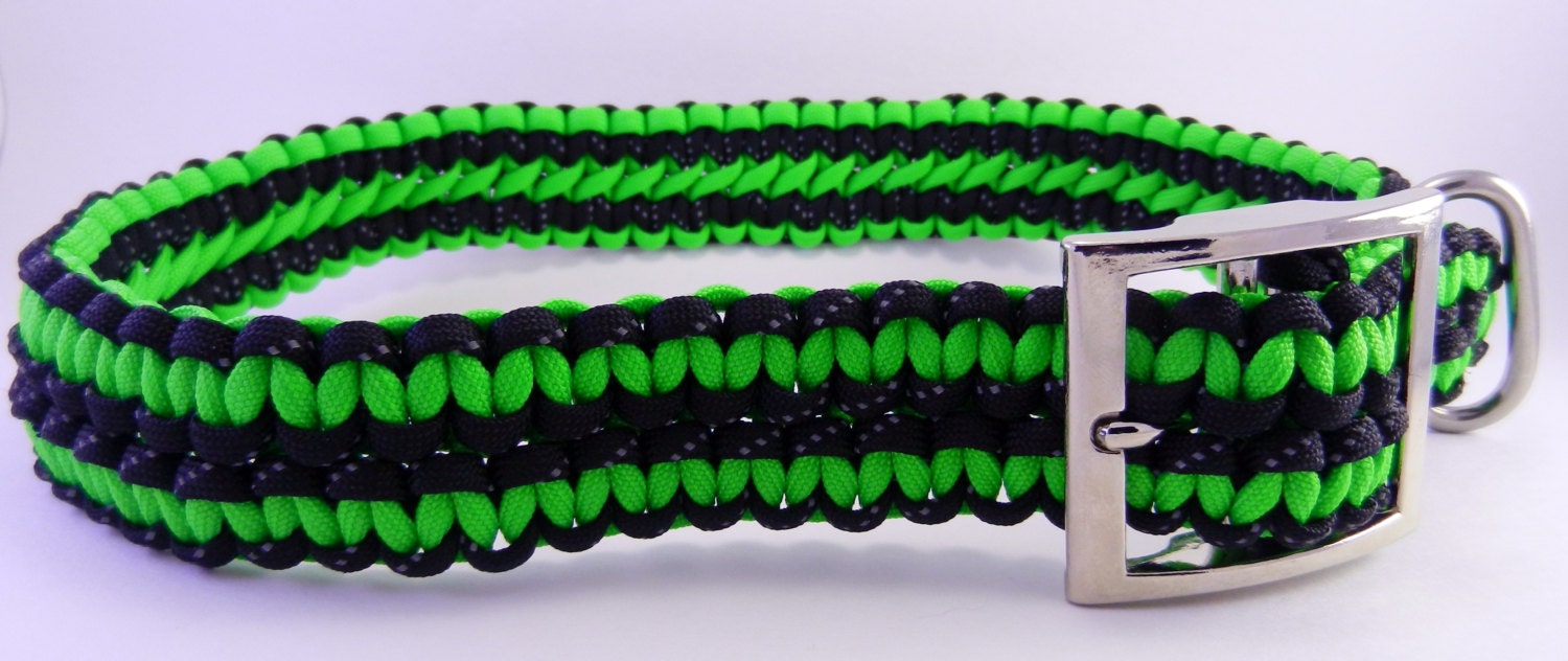Paracord Adjustable Dog Collar Double Cobra Pattern 1