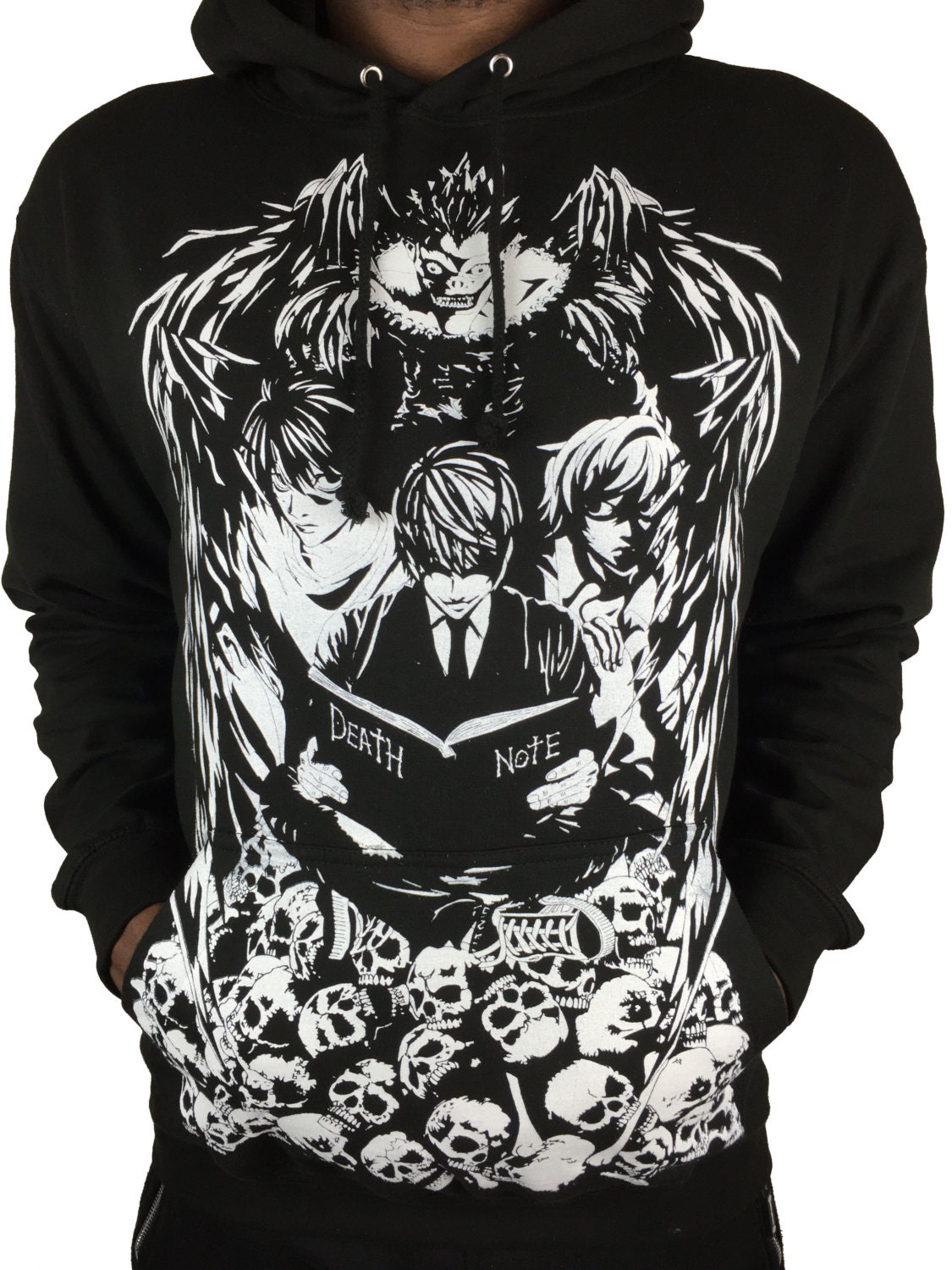 Death Note hoodie over-pocket print Light Yagami sweat