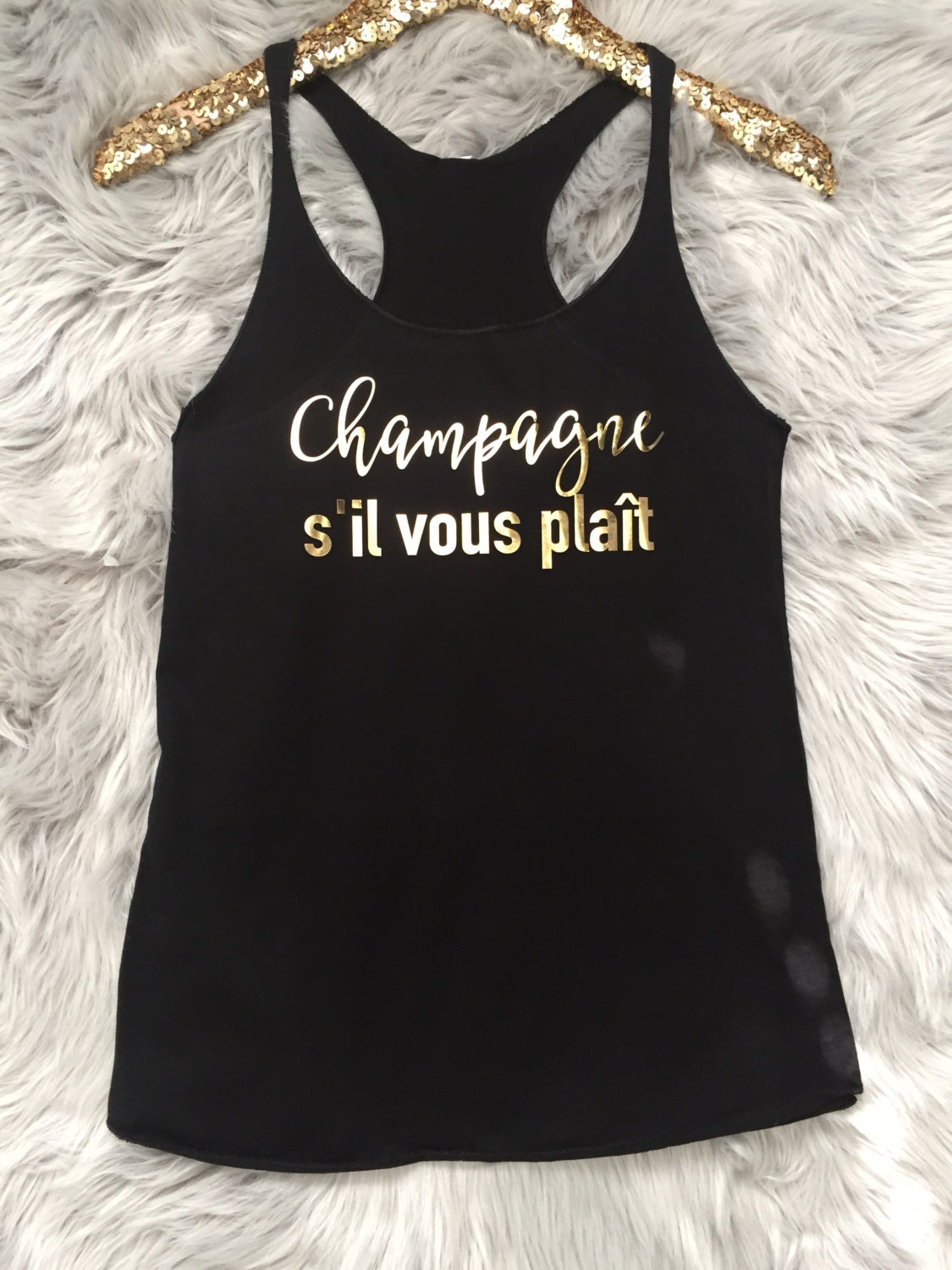 Bachelorette Party Champagne s'il vous plait Racerback Tank Top // Bridesmaid / Bridal Shower / Bride / Wedding / rose wine merlot / 6001