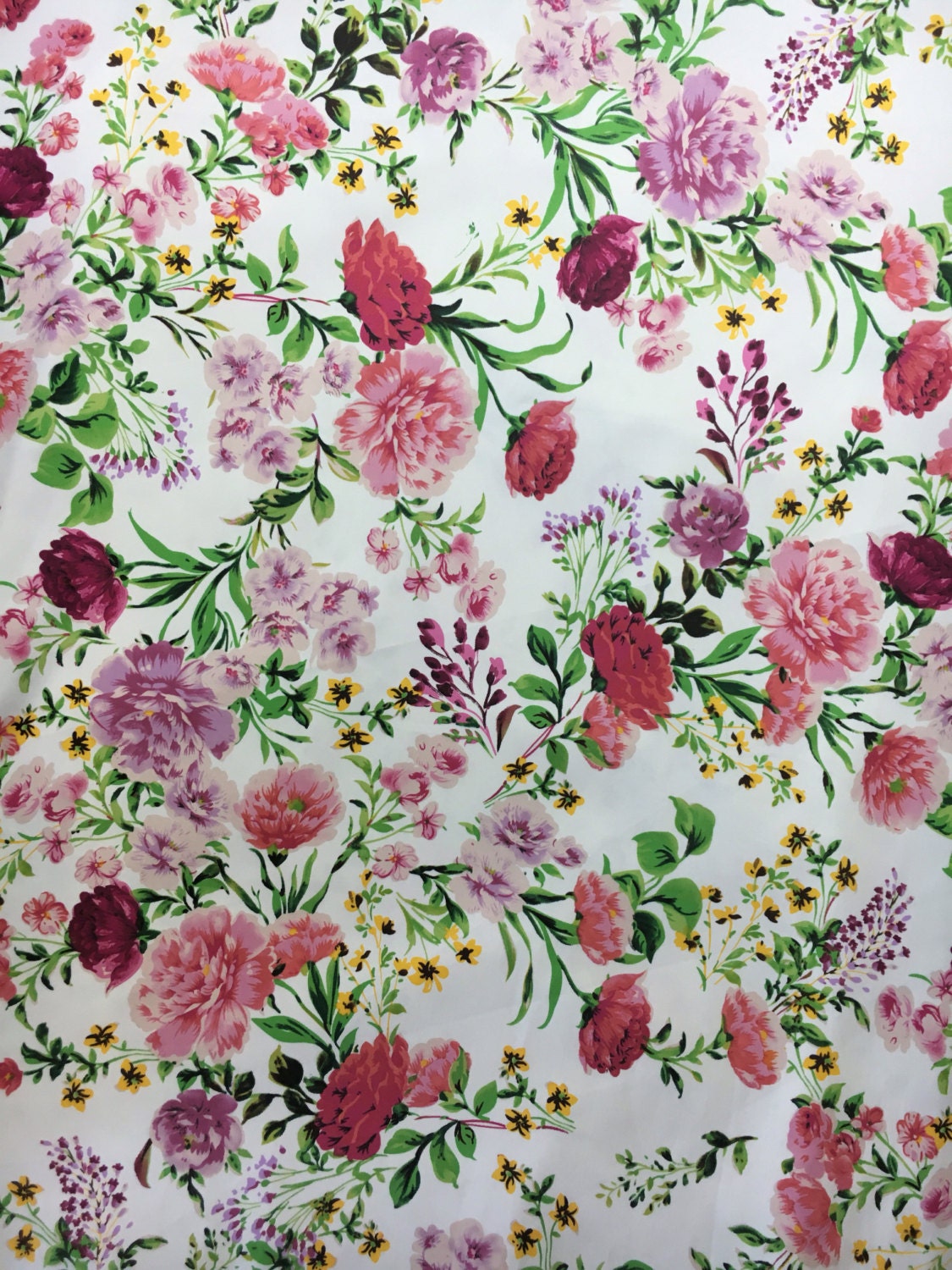 Spring flower fabric summer floral fabric craft by Valdenize