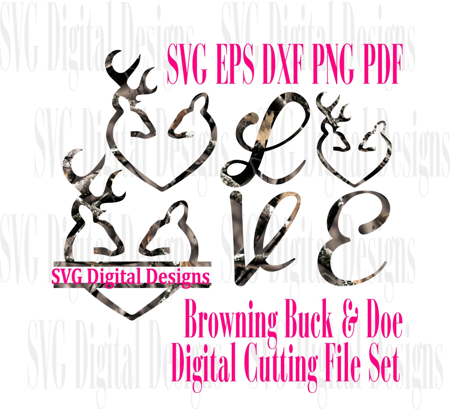 Browning Deer SVG Cut File Design Set deer files for